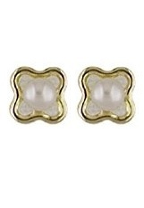 admirable tiny 18K yellow gold cultivated pearl earrings for babies and toddlers